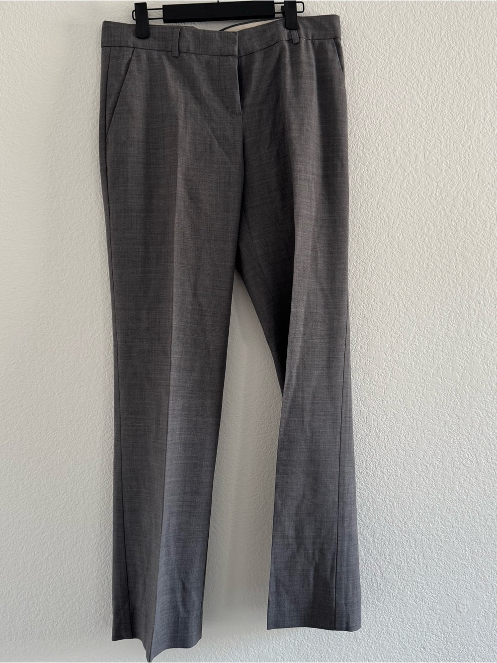 Theory Gray Straight-Leg Dress Trousers